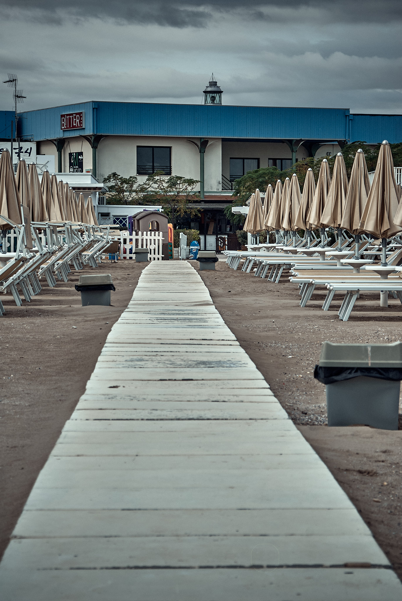 Rimini beach resort at the end of the season