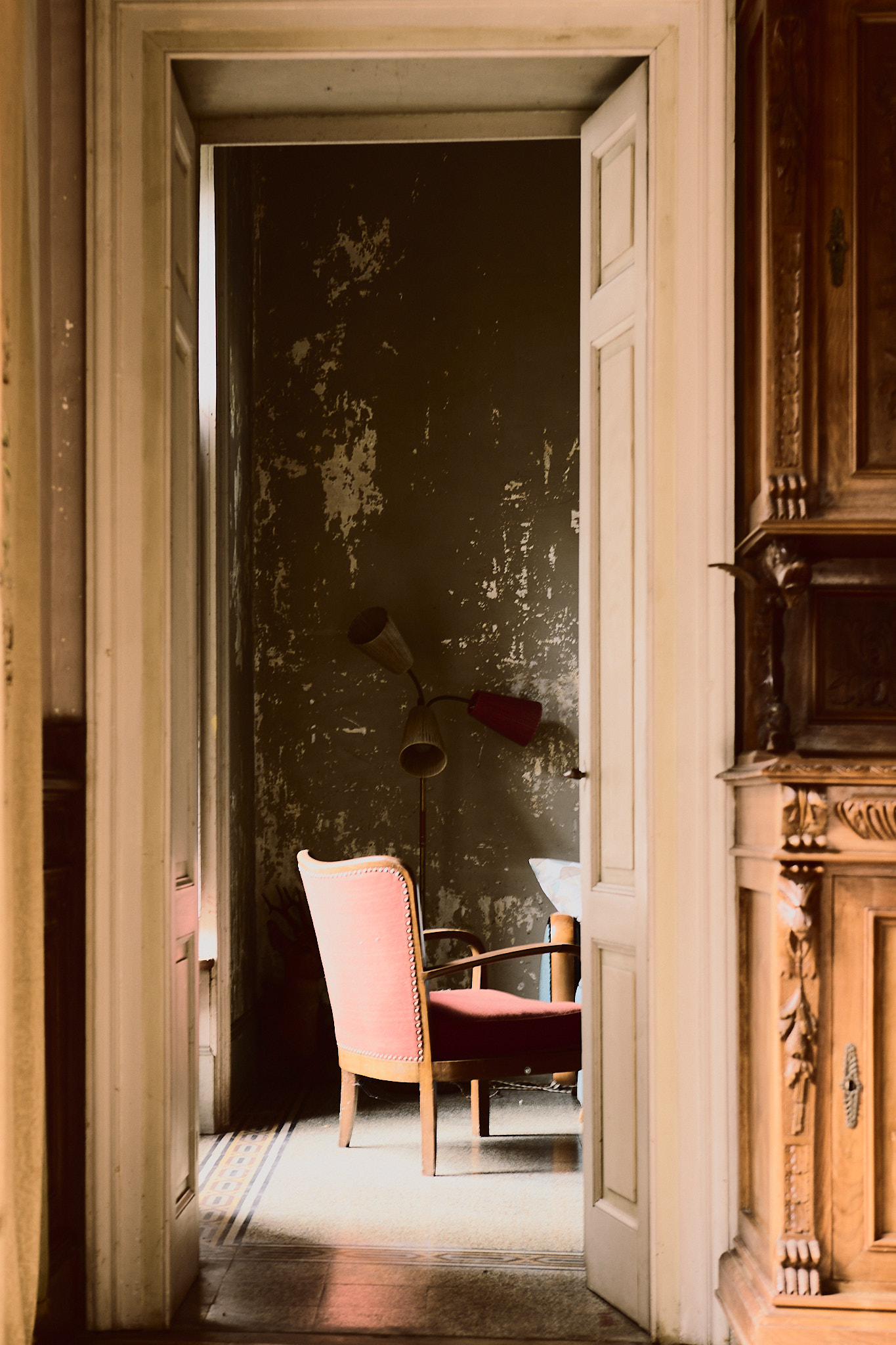 Luca Bertone - The Castle - View of an empty chair, Torricella - Vedeggio Valley - Switzerland
